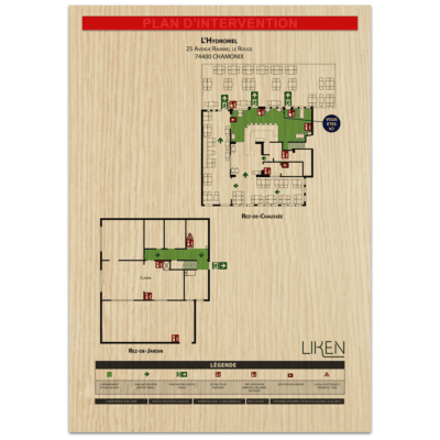 Plan d'intervention décor bois chêne clair